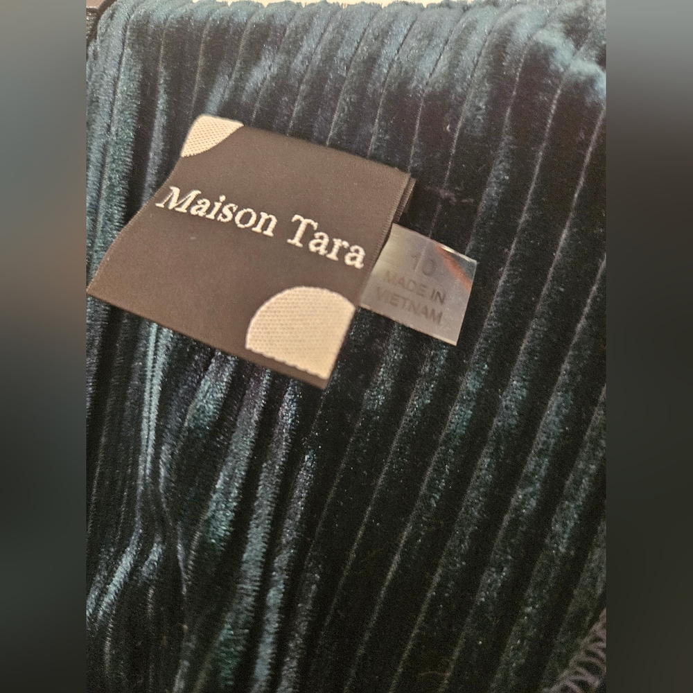 MASON TARA maxi green velvet dress - Picture 2 of 11